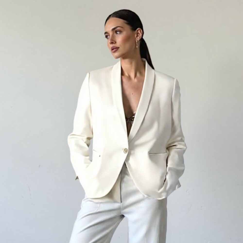 J. Crew “Parke” Blazer in Crisp White – Made in Sri Lanka, Size 8